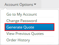 account options dropdown menu